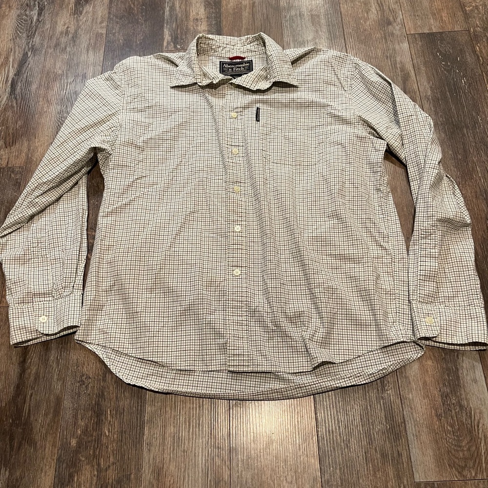 Vintage Abercrombie & Fitch Tan Casual Button Down Shirt